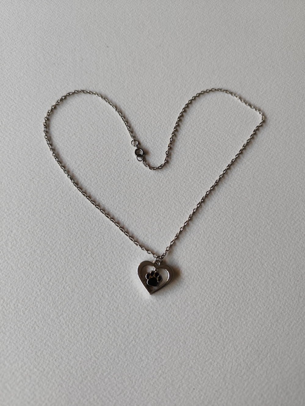 3/$20💗Heart Paw Pendant Necklace - Silver